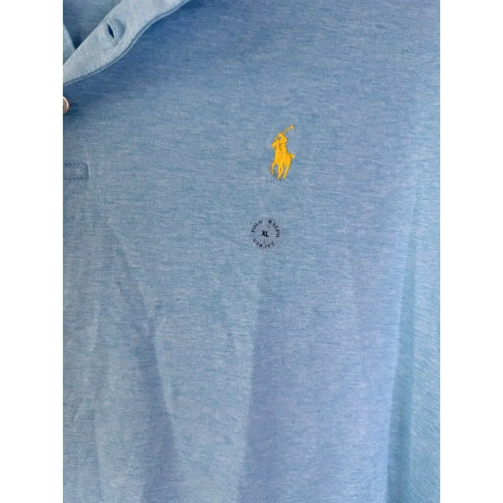Polo Ralph Lauren Classic Fit Short Sleeve Polo Shirt Size XL Blue Yellow Logo